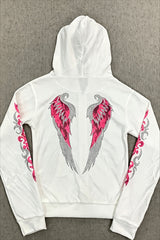 Rhinestone Tribal Graphic Zip Up Hoodie