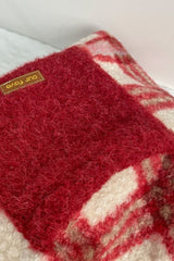 Christmas Red Plaid Faux Fur Panel Tote Shoulder Bag