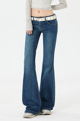 Low Rise Stretch Wide Jean