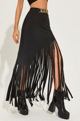 Fringe Punk Bodycon Skirt