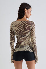 Animal Print Lightweight Loose Fit Short Sleeve Tee