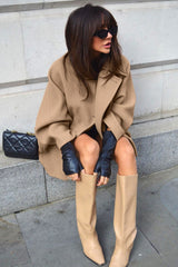 Brown Wool Batwing Coat