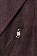 Suede Biker Belted Coat