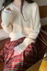 Plaid Wool Pleated Christmas Skirt