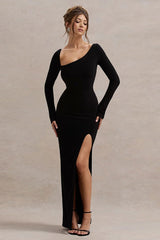 One Shoulder Split Bodycon Maxi Dress