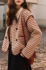 Tweed Houndstooth Short Christmas Outerwear