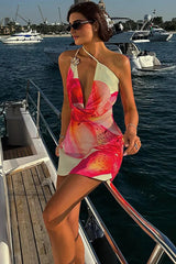 Irregular Hem Backless Mini Dress