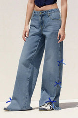 Contrast Bow Straight Jean