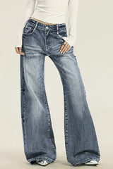 Washed Cat Whisker Wide Jean