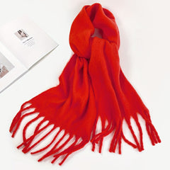 Solid Color Mohair Christmas Scarf