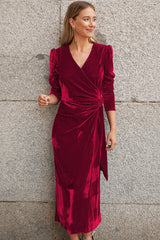 Velvet Long Sleeve Party Dress