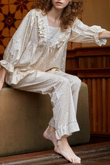 Sweet Square Neck Cotton Sleepwear Pajama Set