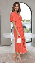 Brunch It Right Midi Dress - Red