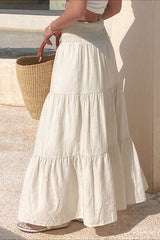 Solid Color Relaxed Fit Boho Skirt