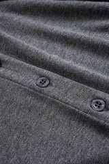 Solid Color A-Line Button Short Sleeve Mini Dress