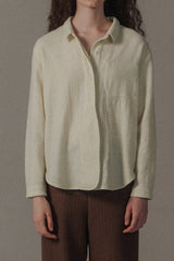 Brushed Cropped Suede Blouse