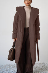 Solid Color Long Cotton Coat