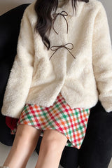 Checkered Wool Christmas Skirt