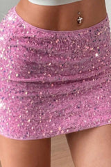 Velvet Sequin Bodycon Mini Christmas Skirt