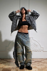 Reversible Leopard Lined Zip Up Hoodie