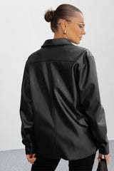 Fleece Lined PU Moto Jacket