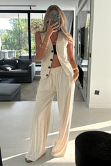 Striped Tailored Vest Straight Pants Set