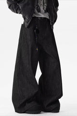 Red Dragon Embroidered Wide Leg Jeans