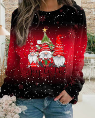 Gradient Christmas Sweatshirt Sweaters-L
