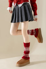 Ribbed Slouchy   Christmas Leg Warmers