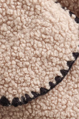 Lapel Stitch Detail Sherpa Coat