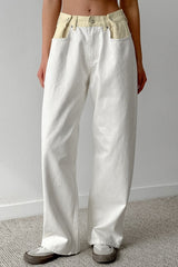 Colorblock Loose Straight Jean