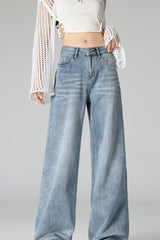 Vintage Crease Distressed Wide Jean