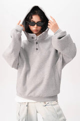 Double Layer Button Hoodie