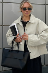 Khaki Lapel Commuter Jacket