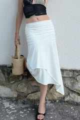 White Knit Bodycon Skirt