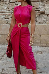 Hollow Design A-Line Midi Dress