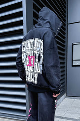 Street Graffiti Letter Rhinestone Hoodie