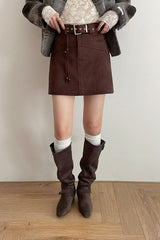 A-Line Mini Tassel Waist Christmas Skirt
