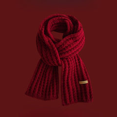 Red Chunky Knit Christmas Scarf