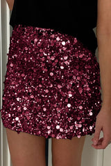 Sequins Hem Bodycon Mini Christmas Skirt