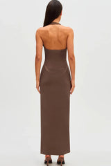 Backless Ruched Midi Dress