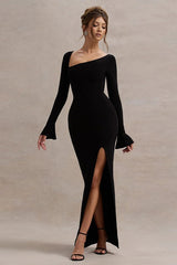One Shoulder Split Bodycon Maxi Dress