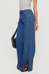 Low Rise Wide Leg Split Jean