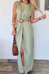 Hollow Design A-Line Midi Dress