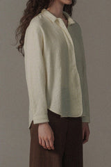 Brushed Cropped Suede Blouse