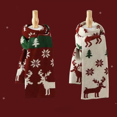 Reindeer Knit Christmas Scarf