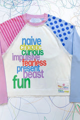 Color Block Letter Print Raglan Long Sleeve T-Shirt