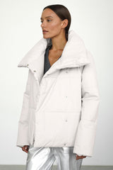 Asymmetrical Turtleneck Cotton Coat