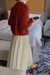 Vintage Ribbed Cropped Christmas Cardigan