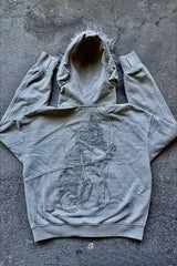 Fur Trim Washed Utility Pocket Zip Hoodie